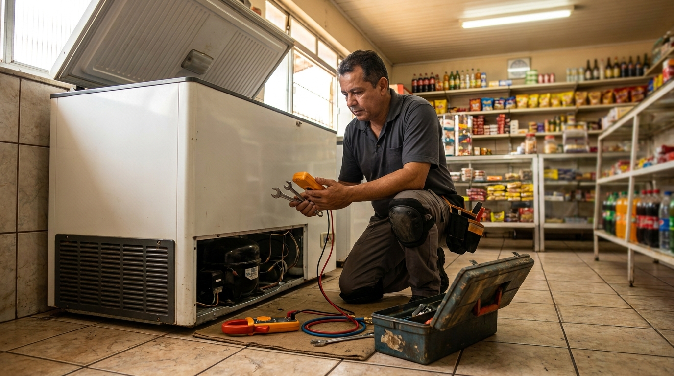 Técnico de conserto de freezer em residência em Joinville‑SC